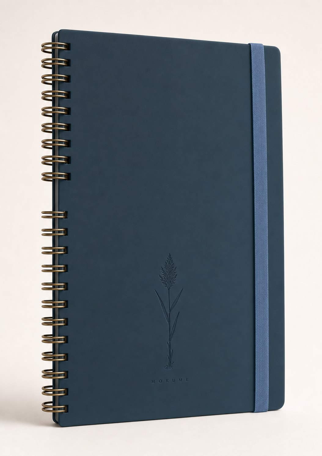 Mokume Marine Blue — deep teal-navy soft-touch cover